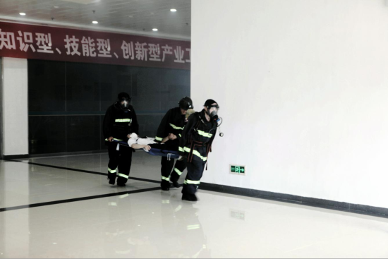 圖為火災事故應急演練現場